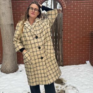 Rare Klines‎ Vintage Wool 3/4 Sleeve Trench Coat